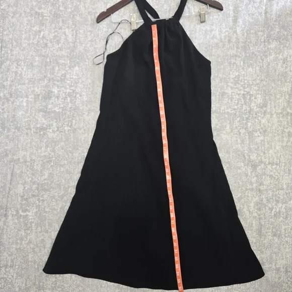 Theory Nayline R Crepe Tie-Waist High-Low Halter Dress, Black - Size 6 - Picture 3 of 8